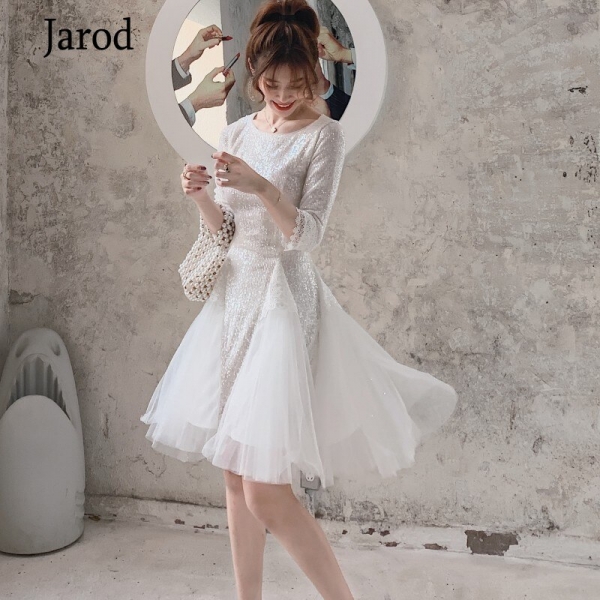 Party Dress Spring Sexy Sequined Half Sleeve Slim Luxury Fashion Designer
