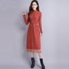 Winter Sweater Dress new Slim half Turtleneck Long Sleeve