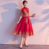 Stunning Red Halter Half Sleeve Cheongsam: Elevate Your Party Style