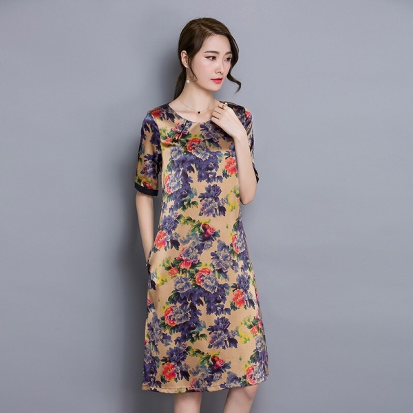 Half Sleeve Floral Women Summer Dress 19 Women Clothing High Quality Vestidos Vintage Dress Plus size 4XL Ladies DressesFYY345 3 Summer Wardrobe with the High-Quality Half Sleeve Floral Dress