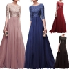 19 Autumn New Elegant Half Sleeve Chiffon Lace Stitching Women Party Prom Evening Much Color Long maxi Dress Female Clothing
