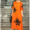 Miyake fasion fold print half sleeve fashion o-neck straight dress