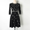 Women Black Spring Sweater Dress 19 chic A-line O-neck half sleeve Ladies Knitted Dress High Quality Luxury Brand Women Dress