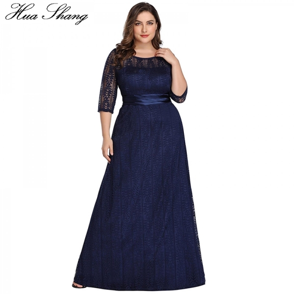 Lace Half Sleeve High Waist Formal Party Dress Floor Length Long Maxi Dres