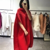 Half sleeve dress slash neck solid Miyake