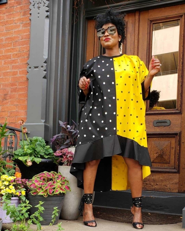 Plus Size O-Neck Midi Dot Print Dress Womensexy Night Half Sleeve Loose Dress Vintage Casual Irregular Dresses