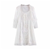 Mini dress white pleated half sleeve dresses female sweet chic