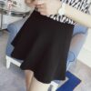 Short skirt new solid color high waist Large size black