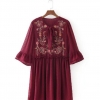 O-Neck Lacing Mini Dresses Casual Half sleeve Slim dress
