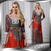 Floral Bohemian women long dress large size half sleeve maxi dress plus size lace v-neck summer dress large vestidos L-7XL