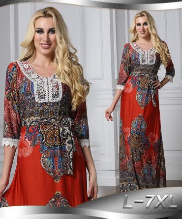 Floral Bohemian women long dress large size half sleeve maxi dress plus size lace v-neck summer dress large vestidos L-7XL