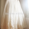 Free Shipping 19 New 100% Cotton Embroidery Flower Crochet Ivory White Women Skirt Summer Long mid-calf Elastic Waist Skirts