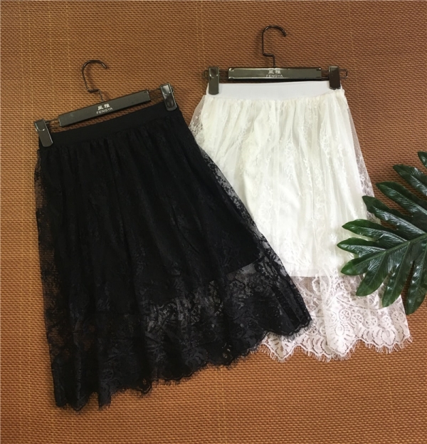 Spring Summer Women Skirt Sexy Lace Mesh Hollow Out Slim Bodycon Tight Pencil Elegant Transparent Black White Skirt D006 2 Lace Mesh Bodycon Skirt for the Fashion-Forward Woman