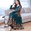 19 autumn new fashion long sleeve temperament slim long dress women casual plus size elegant dresses