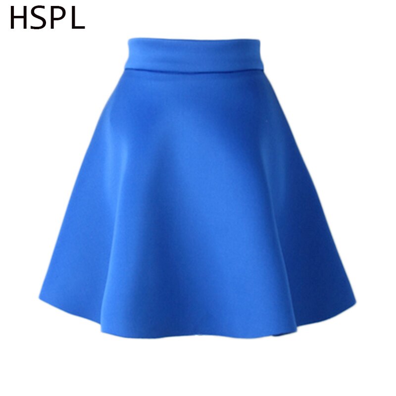 HSPL Mini Skirts Womens High Waist Pleated Midi 17 Summer Vintage Skirt Work Wear Hepburn Skirts Lady American Europe Saia