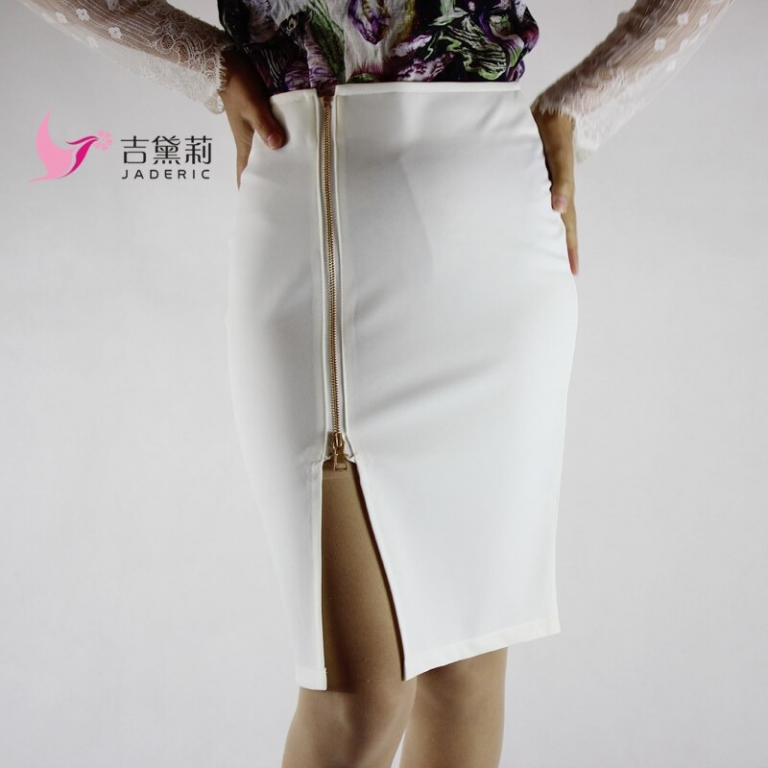 Jaderic 4XL Plus Size Women Pencil Skirts Autumn 18 Elegant High Waist Bodycon Skirt Korean Fashion Zipper Work Office Skirt