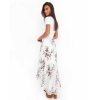 Elegance in Bloom: Women's Vintage White Floral Maxi Skirt