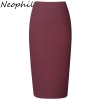 Chiffon Pencil Skirts Midi High Waist Stretch Slim Casual Pink Black