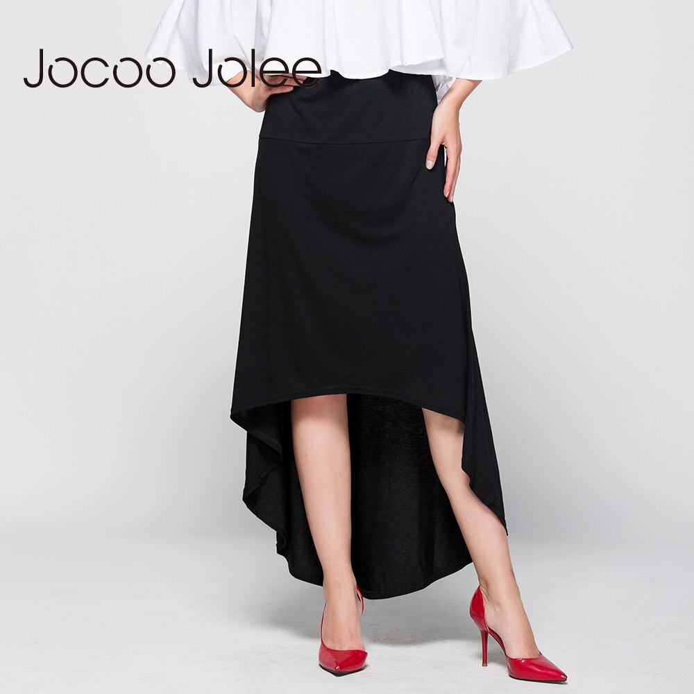 Jocoo Jolee Women Asymmetrical Skirt Swallow Tail Natural Waist Casual Party Beach Fitted Elegant Long Skirt Ladies Jupe