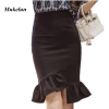 Pencil Skirt Knee Length 19 Summer Sexy Elegant Ladies Plus Size Slim