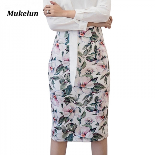 Waist Slim Novelty Print Fashion Lady Bandage Pencil Skirt Saias Plus Size