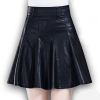 PU skirts for women winter large size faux leather skater