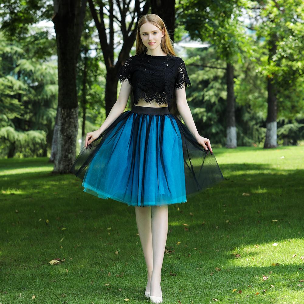 5 Layers 60cm Midi Tulle Skirt Princess Womens Adult Tutu Fashion Clothing Faldas Saia Femininas Jupe Summer Style 3