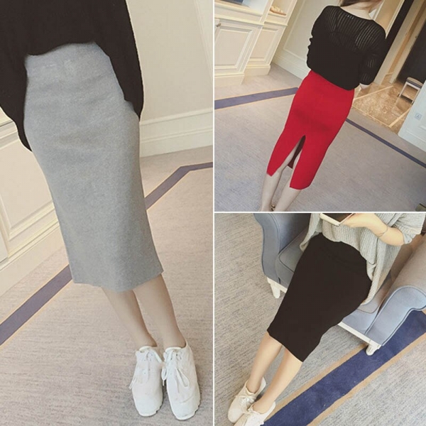 16 Spring autumn and winter when the bag hip skirt step skirt stretch slim slim skirt waist in female