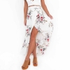 Elegance in Bloom: Women's Vintage White Floral Maxi Skirt