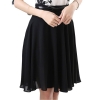 Cool Summer Lady Fashion Chiffon Skirt Plus Size S-3XL Belt Decor A-Line Style Girls Black Skirts Women Clothing