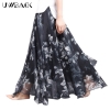 Feel the Breeze – Boho Floral Chiffon Maxi Skirt for Summer Freedom