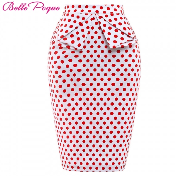 Belle Poque 18 Summer Pencil Skirt Women High Waist Faldas Vintage 50s Elegant Casual Party Bodycon Floral Print Midi Skirts 1 Pencil Skirt Women High Waist Faldas Vintage 50s Elegant Casual