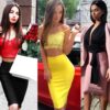 Knee-length Solid Color Slim Bodycon Skirt Wear To Work Fashion Hot