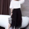 Skirts New 19 spring 3 Layered Mesh Vintage High Waist Tutu