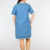 Denim Lace Detail Half Sleeve Dress Blue