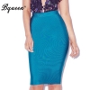 Knee-length Solid Color Slim Bodycon Skirt Wear To Work Fashion Hot