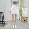 New Simple Summer Comfortable High Waist Cowboy denim button Skirt