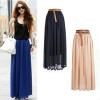 New Brand Fashion Designer Sexy Style Skirt Women Sexy Chiffon Candy Color Long Skirt High Quality Nice designs Hot selling