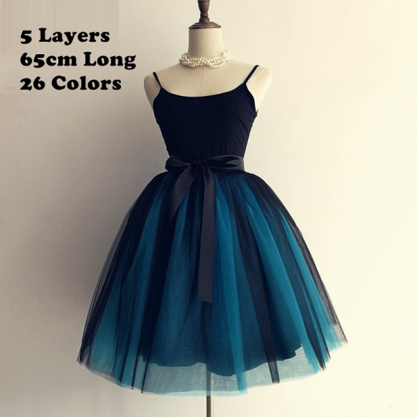 Gothic 5 Layers 65cm Mix Colors Tutu Tulle Skirt Women Streetwear High Waist Pleated Midi Skirts spudniczki jupe rokken faldas 1 Streetwear High Waist Pleated Midi Skirts spudniczki jupe