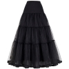 Pleated Long Skirt Faldas Black Bridal Wedding Petticoat Midi