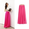 Women Chiffon long skirt Candy Color Pleated Women Skirts 18 Summer Skirts in floor 100cm length 19Colors long saia