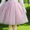 7 Layers Midi A Line Tutu Tulle Skirt High Waist Pleated Skater Skirts