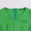 Neck Vintage Dress 1/2 Half Sleeve Flare Sleeve Solid Color Polyester