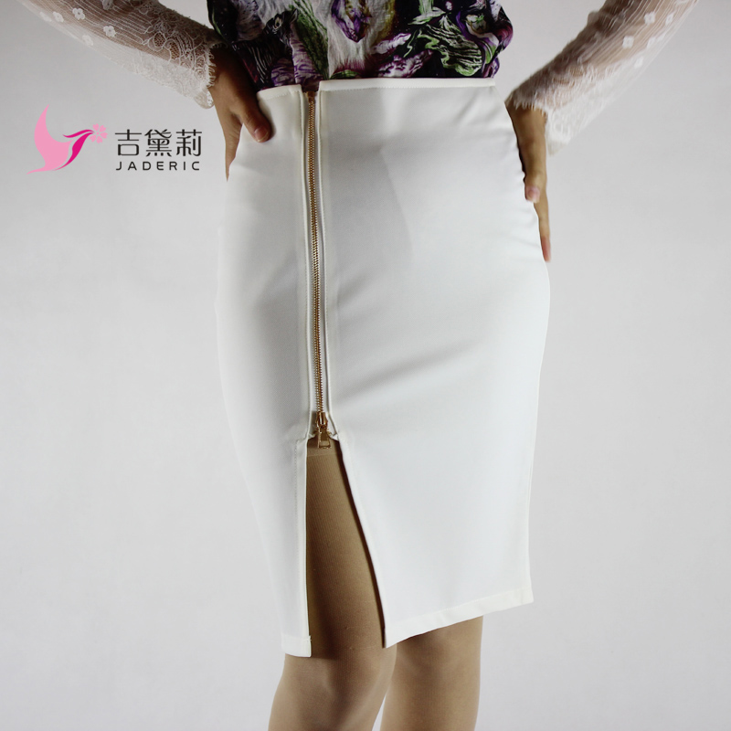 Jaderic 4XL Plus Size Women Pencil Skirts Autumn 18 Elegant High Waist Bodycon Skirt Korean Fashion Zipper Work Office Skirt 1