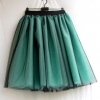 Green Tulle Skirt Womens Ball gown Lace Casual Empire 6 layers Black Fashion Skirt Long Autumn Tutu Skirts Summer Custom made
