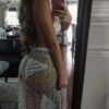 Sexy Beachwear Rhinestone Sequin Skirt - Gold Maxi for Women | Summer Glam