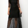 SEO Title: Elegant Dot Design Mesh Lace Maxi Dress – Slim Fit Long Dress for Women by Headtotoe 🌟