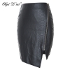 Faux Snake Skin Leather Skirt Polyester Lining Sexy Asymmetrical