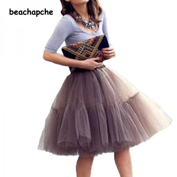 Fashion 5 Layer New 16 Tulle Skirts winter Mini skirt Women Fashion Party Design formal Skirts 1 Fashion 5 Layer New 16 Tulle Skirts winter Mini skirt