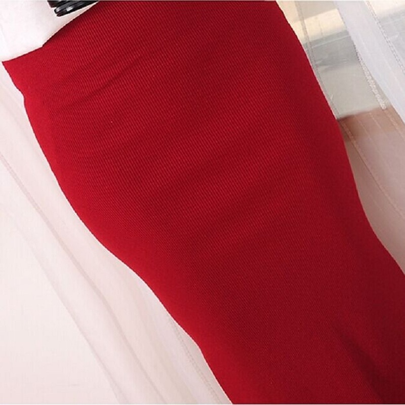 Korean Women Long Skirts High Waist Slim Thin Slit Skirt Saia Longa Rib Tight Package Hip Skirt MY917 3